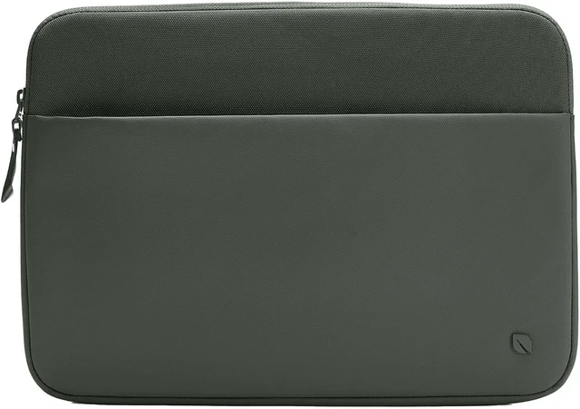 Alt view image 6 of 7 - A.R.C. Laptop Sleeve 14 Inch C MacBook Case with Faux Fur Lining External Pocket C Fits MacBook Pro Air C Laptop Cover Computer Case - Travel Work College - Smoked Ivy