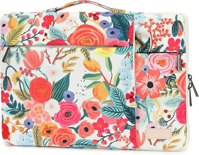Main image of 360 Protective 3 Pockets Laptop Sleeve Case Bag with Handle for MacBook Air 15 inch MacBook Pro 16 inch and 15.6 inch Screen Laptop (Watercolor Flowers)