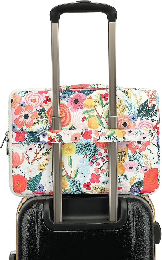 Alt view image 4 of 7 - 360 Protective 3 Pockets Laptop Sleeve Case Bag with Handle for MacBook Air 15 inch MacBook Pro 16 inch and 15.6 inch Screen Laptop (Watercolor Flowers)
