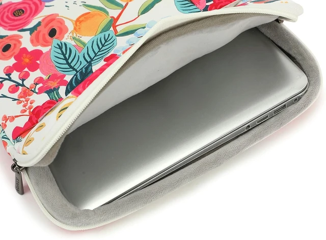 Alt view image 7 of 7 - 360 Protective 3 Pockets Laptop Sleeve Case Bag with Handle for MacBook Air 15 inch MacBook Pro 16 inch and 15.6 inch Screen Laptop (Watercolor Flowers)