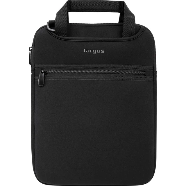 Main image of Vertical Slipcase Laptop Messenger Bag Black - Hideaway Handles with Cross Shoulder Strap and Protective Padding Fits 14 Laptop (TSS913)