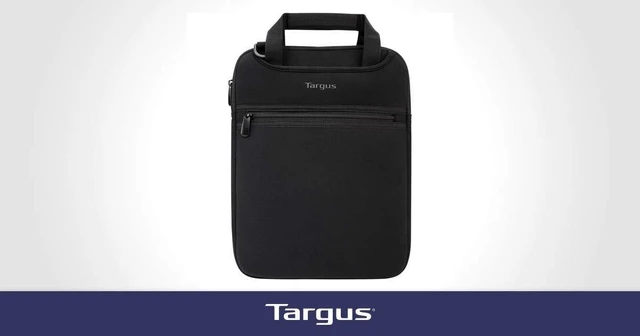 Alt view image 3 of 7 - Vertical Slipcase Laptop Messenger Bag Black - Hideaway Handles with Cross Shoulder Strap and Protective Padding Fits 14 Laptop (TSS913)