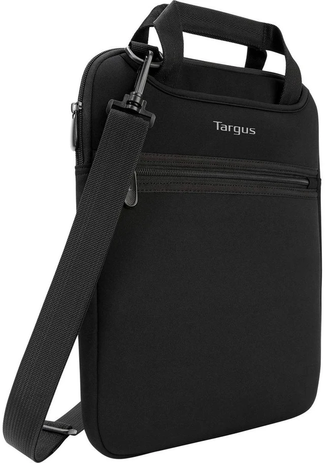 Alt view image 4 of 7 - Vertical Slipcase Laptop Messenger Bag Black - Hideaway Handles with Cross Shoulder Strap and Protective Padding Fits 14 Laptop (TSS913)