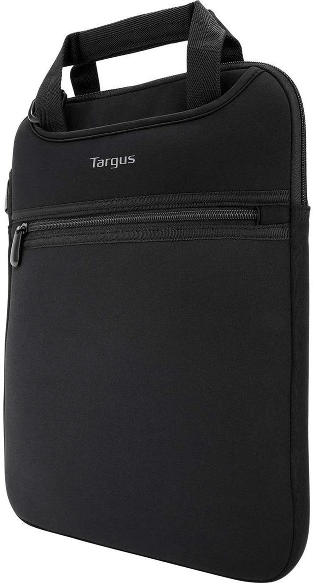 Alt view image 6 of 7 - Vertical Slipcase Laptop Messenger Bag Black - Hideaway Handles with Cross Shoulder Strap and Protective Padding Fits 14 Laptop (TSS913)