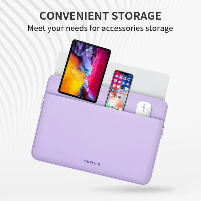 Alt view image 4 of 7 - RAINYEAR Laptop Sleeve Case 13.3 Inch Portable Case with Pocket Purple
