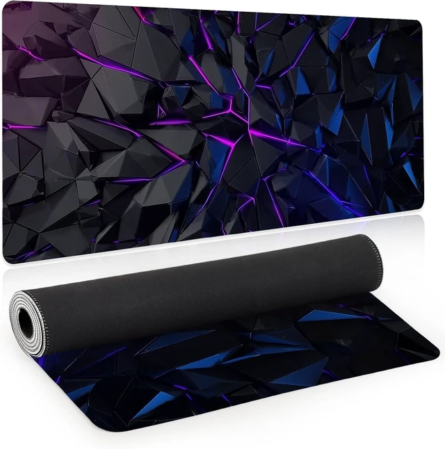 Main image of Gaming Mouse Pad XL Extended Big Computer Mousepad Large Mouse Pad for Desk with Non-Slip Rubber Base Desk Mat Keyboard Mat for PC Office&Home 31.5x11.8in Geometric Neon