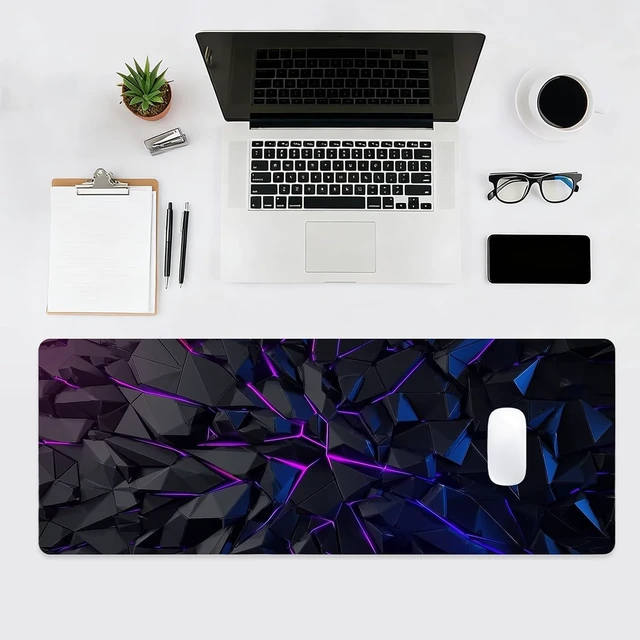 Alt view image 4 of 7 - Gaming Mouse Pad XL Extended Big Computer Mousepad Large Mouse Pad for Desk with Non-Slip Rubber Base Desk Mat Keyboard Mat for PC Office&Home 31.5x11.8in Geometric Neon