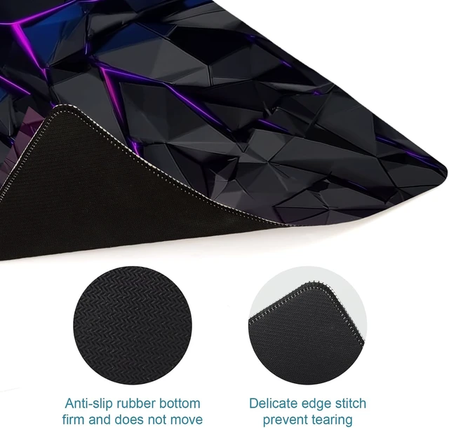 Alt view image 5 of 7 - Gaming Mouse Pad XL Extended Big Computer Mousepad Large Mouse Pad for Desk with Non-Slip Rubber Base Desk Mat Keyboard Mat for PC Office&Home 31.5x11.8in Geometric Neon