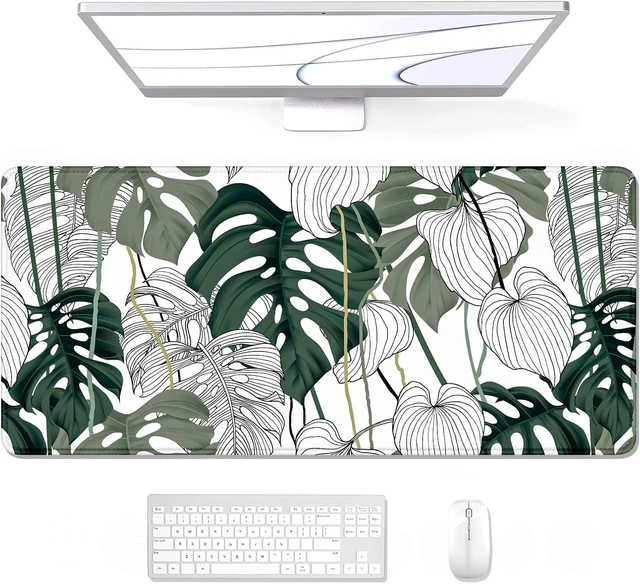 Main image of Desk Mouse Pad Large Gaming Mousepad XXL Desk Pad Extended Long Superior Micro-Weave Cloth Non-Slip Rubber Big Computer Mouse Mat for Gamer Office & Home 35 x 15 Abstract Monstera