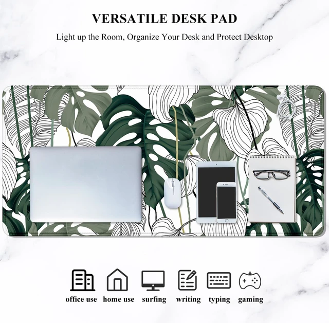 Alt view image 7 of 7 - Desk Mouse Pad Large Gaming Mousepad XXL Desk Pad Extended Long Superior Micro-Weave Cloth Non-Slip Rubber Big Computer Mouse Mat for Gamer Office & Home 35 x 15 Abstract Monstera