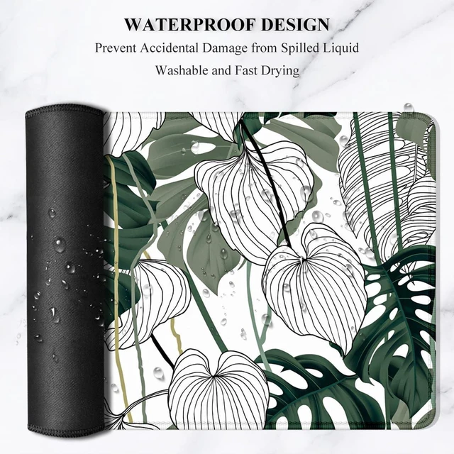Alt view image 6 of 7 - Desk Mouse Pad Large Gaming Mousepad XXL Desk Pad Extended Long Superior Micro-Weave Cloth Non-Slip Rubber Big Computer Mouse Mat for Gamer Office & Home 35 x 15 Abstract Monstera