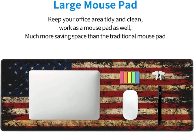 Alt view image 3 of 6 - American Flag Gaming Mouse Pad XXL Large Desk Mat Keyboard Pad