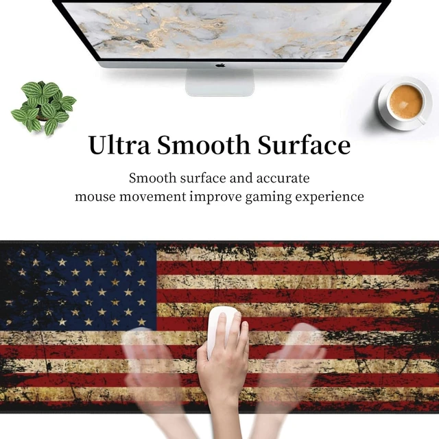 Alt view image 5 of 6 - American Flag Gaming Mouse Pad XXL Large Desk Mat Keyboard Pad