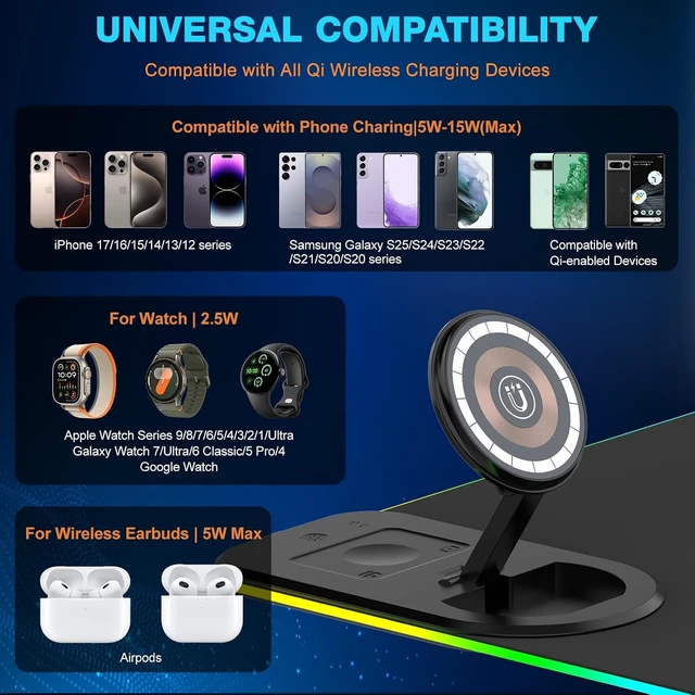 Alt view image 6 of 7 - Gaming Mouse Pad Wireless Charging - Desk Mat Magnetic Foldable Phone Stand
