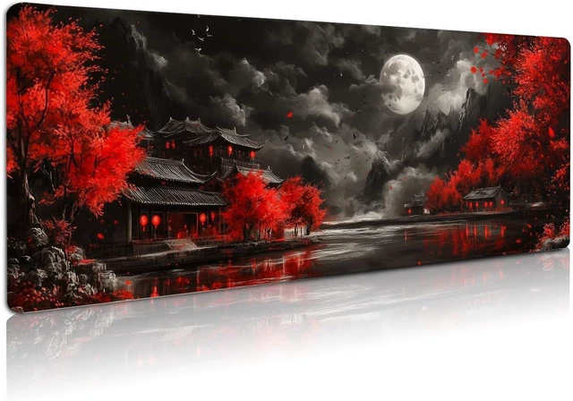Main image of Extended Gaming Mouse Pad Large Mouse Mat 3 mm Nature Rubber Base Mousepad with Stitched Edges Non-Slip Desk Mat for Office Home Great Gift 31.5x11.8 Inch (Dark Canyon 4)