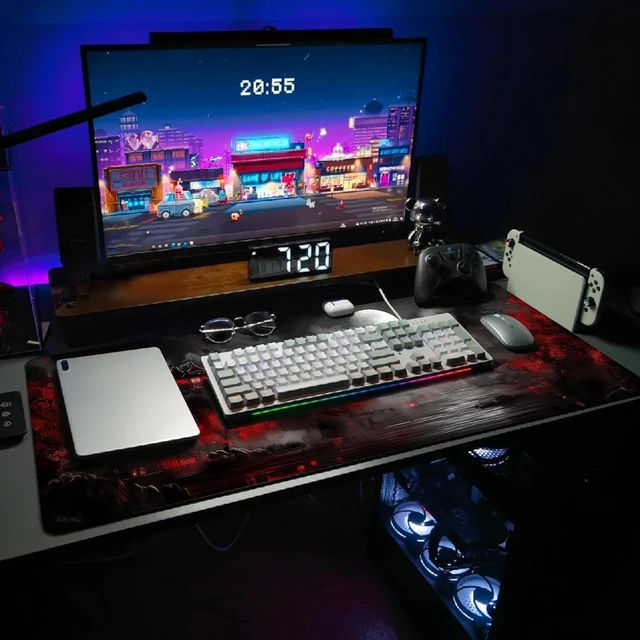 Alt view image 2 of 7 - Extended Gaming Mouse Pad Large Mouse Mat 3 mm Nature Rubber Base Mousepad with Stitched Edges Non-Slip Desk Mat for Office Home Great Gift 31.5x11.8 Inch (Dark Canyon 4)