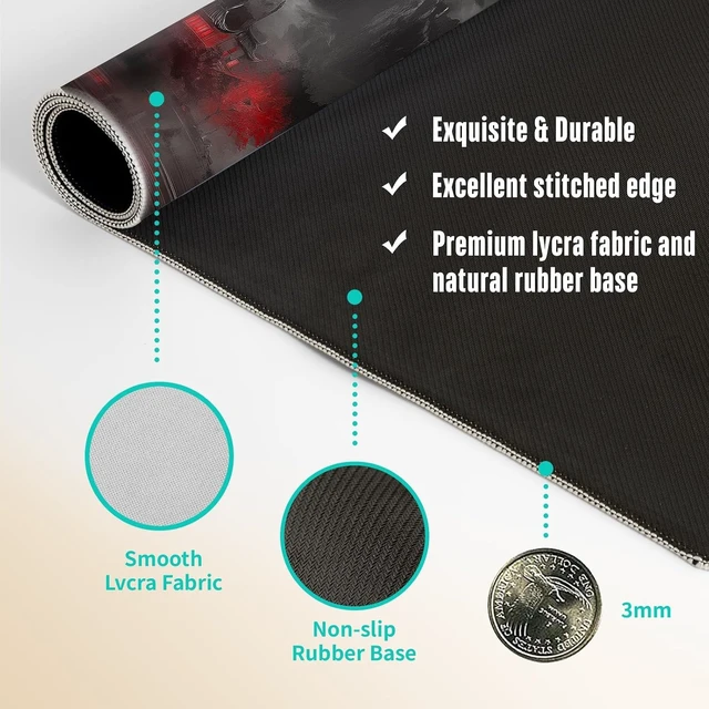 Alt view image 6 of 7 - Extended Gaming Mouse Pad Large Mouse Mat 3 mm Nature Rubber Base Mousepad with Stitched Edges Non-Slip Desk Mat for Office Home Great Gift 31.5x11.8 Inch (Dark Canyon 4)