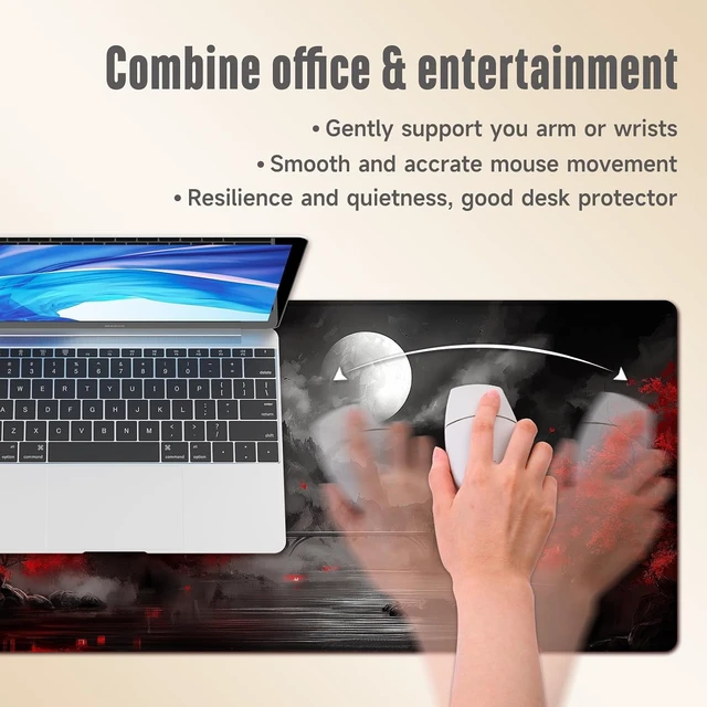 Alt view image 5 of 7 - Extended Gaming Mouse Pad Large Mouse Mat 3 mm Nature Rubber Base Mousepad with Stitched Edges Non-Slip Desk Mat for Office Home Great Gift 31.5x11.8 Inch (Dark Canyon 4)