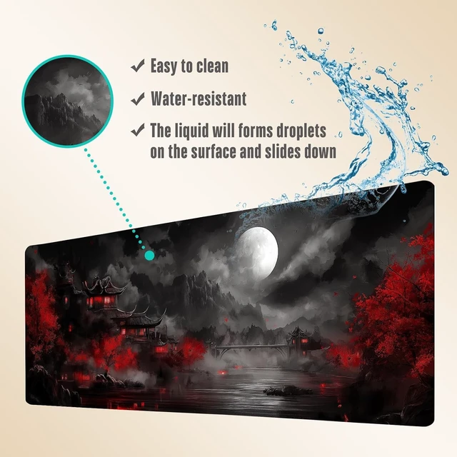 Alt view image 7 of 7 - Extended Gaming Mouse Pad Large Mouse Mat 3 mm Nature Rubber Base Mousepad with Stitched Edges Non-Slip Desk Mat for Office Home Great Gift 31.5x11.8 Inch (Dark Canyon 4)