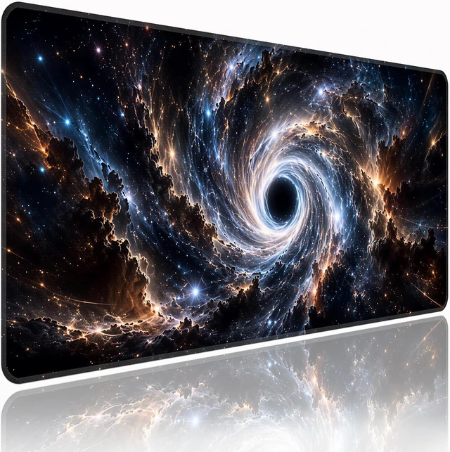 Main image of Galaxy Black Hole Extended Mouse Pad 35.4x 15.7 Large Gaming Desk Mat