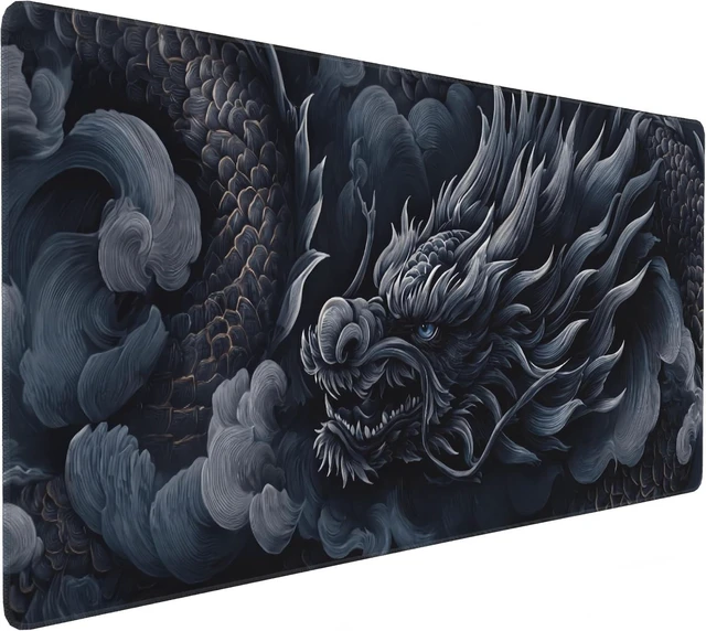 Main image of Japanese Ink Art Desk Mat Black Dragon XL Gaming Mouse Pad