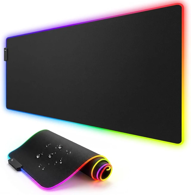 Main image of RGB Gaming Mouse Pad 0.16 Inch Thickness 31.5 x 11.8 Large Mouse Pad for Desk 14 Light Modes Desk Mat Waterproof for PC Laptop Office Gaming Use