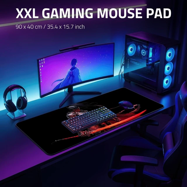 Alt view image 3 of 7 - XXL Anime Gaming Mouse Pad 35.4 x 15.7 inch - Water-Resistant