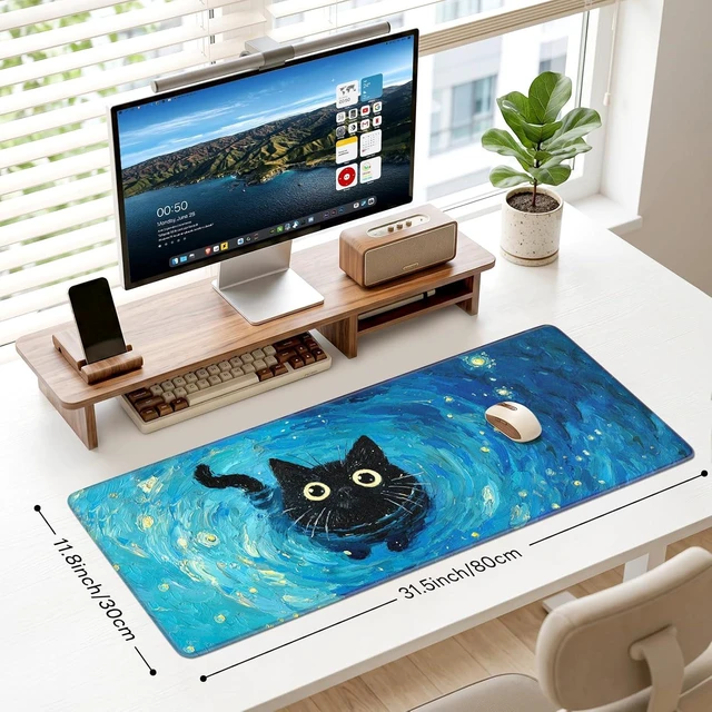Alt view image 3 of 7 - Gaming Mouse Pad Extended Desk Mat Stitched Edges Non-Slip Base