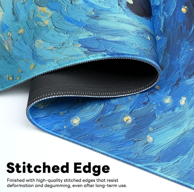 Alt view image 4 of 7 - Gaming Mouse Pad Extended Desk Mat Stitched Edges Non-Slip Base