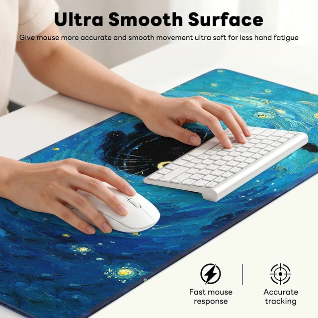 Alt view image 5 of 7 - Gaming Mouse Pad Extended Desk Mat Stitched Edges Non-Slip Base