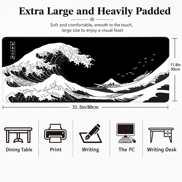 Alt view image 6 of 7 - Gaming Mouse Pad Large Mousepad XXL Keyboard Mat Desk Protector