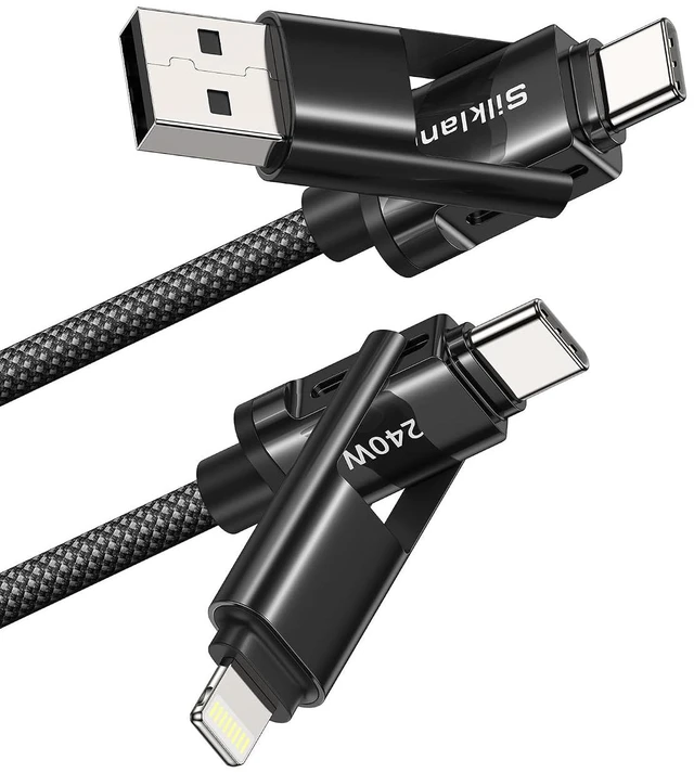 Main image of 4 in 1 Multi Charging Cable 240W Fast Charging Cords 5FT Braided