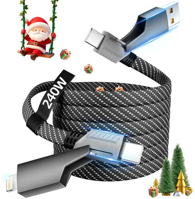 Main image of USB C Cable Fast Charging 240W MAX 4 in 1 Charging Cable with E-Mark Chip