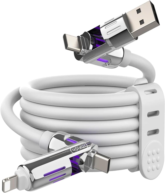 Main image of 240W 4-in-1 Fast Charging Cable White 6.6FT