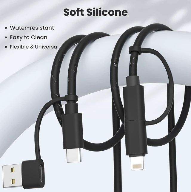 Alt view image 6 of 7 - 4 in 1 Charger Cable 3.3FT Multi Charger Cord iPhone Charging Cord