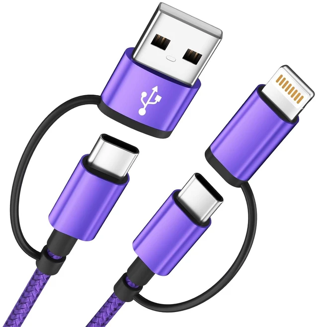 Main image of 2 Pack 4 in 1 Multi Charging Cable 60W USB C Fast Charger Cord