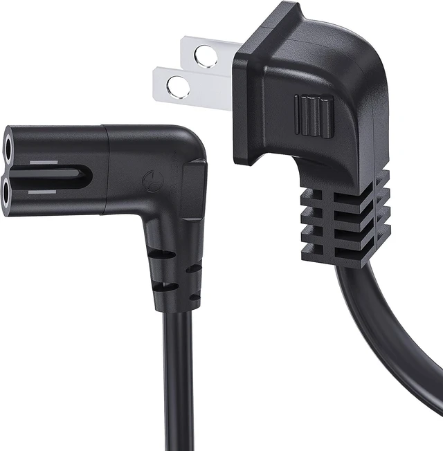 Main image of TV Power Cord Compatible with TV UL Listed 6FT Right Angle C7 Replacement Power Cable Compatible with TCL Insignia Sharp Toshiba (18 AWG-Non Polarized)