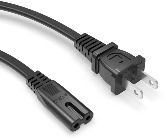 Main image of 6 ft AC Power Cord Cable Fit for PS5 PS4 PS3 Slim PlayStation 5 4 3 Xbox Series X/S Xbox One X/S TV Printer Speaker Universal IEC C7 Figure 8 2 Prong Replacement Cables ETL Listed