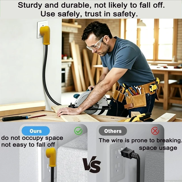 Alt view image 5 of 7 - 3FT 14AWG 3 Prong Replacement Power Cord 15A 125V NEMA 5-15P Plug UL Listed