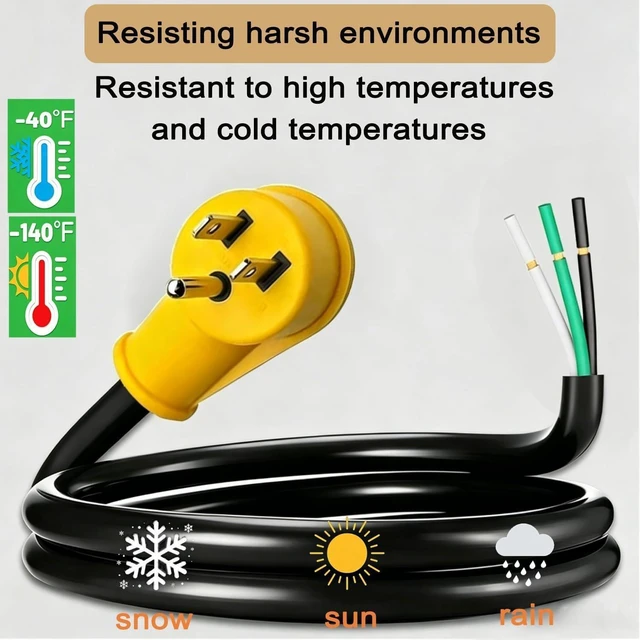 Alt view image 7 of 7 - 3FT 14AWG 3 Prong Replacement Power Cord 15A 125V NEMA 5-15P Plug UL Listed