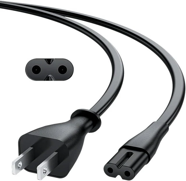 Main image of 2 Prong Non-Polarized IEC C7(Figure 8) AC Power Cord Replacement by