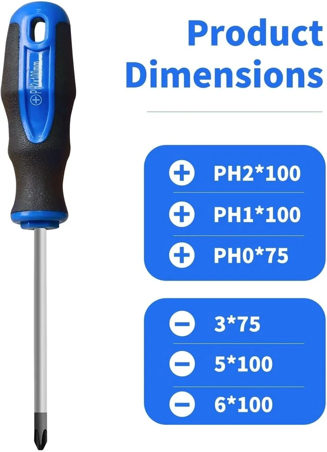 Alt view image 2 of 7 - 6PC Magnetic Tip Screwdriver Set 3 Phillips and 3 Flat