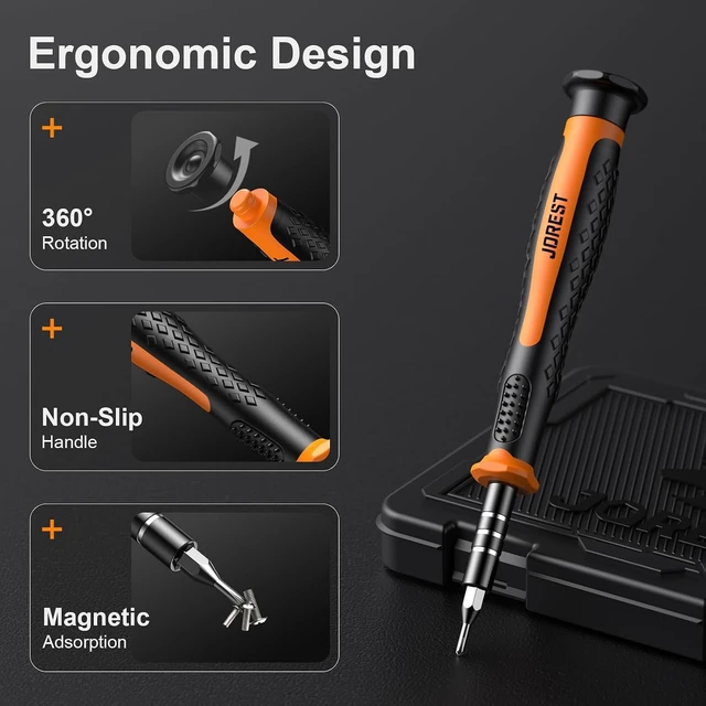 Alt view image 2 of 6 - JOREST Small Precision Screwdriver Set with Torx Triwing Phillips Mini Repair Tool Kit for Macbook Computer Laptop PC iPhone PS5 Xbox Switch Glasses Watch Ring Doorbell Electronics