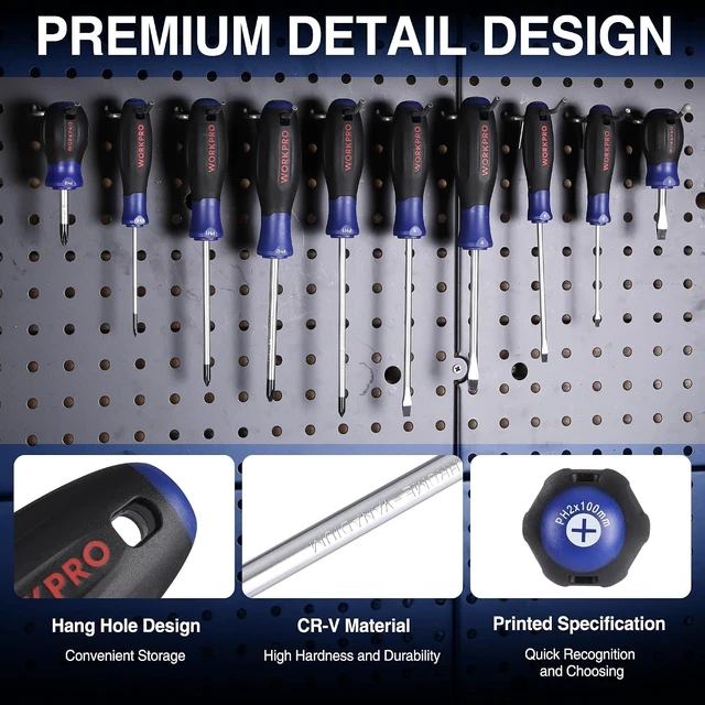 Alt view image 5 of 7 - 10-Piece Magnetic Screwdriver Set with Pouch Blue