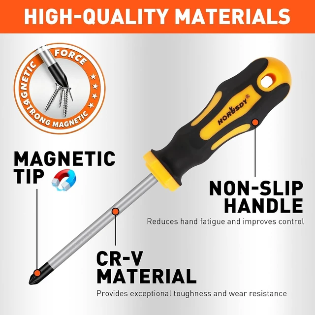 Alt view image 2 of 7 - 11-Pieces Magnetic Screw driver Magnetic 5 Phillips and 5 Flat Head Tips for Fastening and Loosening Seized