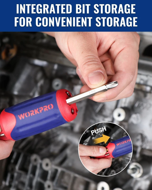 Alt view image 4 of 7 - 12-in-1 Ratcheting Multi-Bit Screwdriver Set