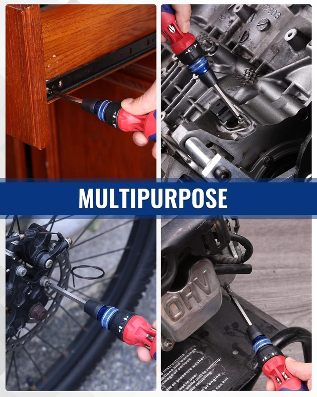 Alt view image 7 of 7 - 12-in-1 Ratcheting Multi-Bit Screwdriver Set