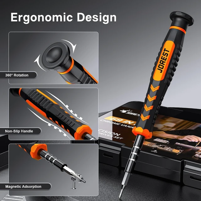 Alt view image 2 of 7 - JOREST 59Pcs Small Precision Screwdriver Set with Torx T5 T6 Mini Tool Kit