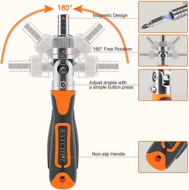 Alt view image 3 of 7 - Ratcheting Screwdriver Set: 38-in-1 Ratchet Screwdriver Tools Versatile Magnetic Tools for Mechanics and DIY Enthusiasts (2880A)