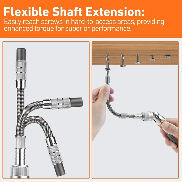 Alt view image 4 of 7 - Ratcheting Screwdriver Set: 38-in-1 Ratchet Screwdriver Tools Versatile Magnetic Tools for Mechanics and DIY Enthusiasts (2880A)
